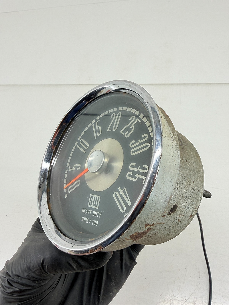 Vintage Stewart Warner Ford Truck / Bronco Tachometer 4K RPM C7TF 17360D C68-42