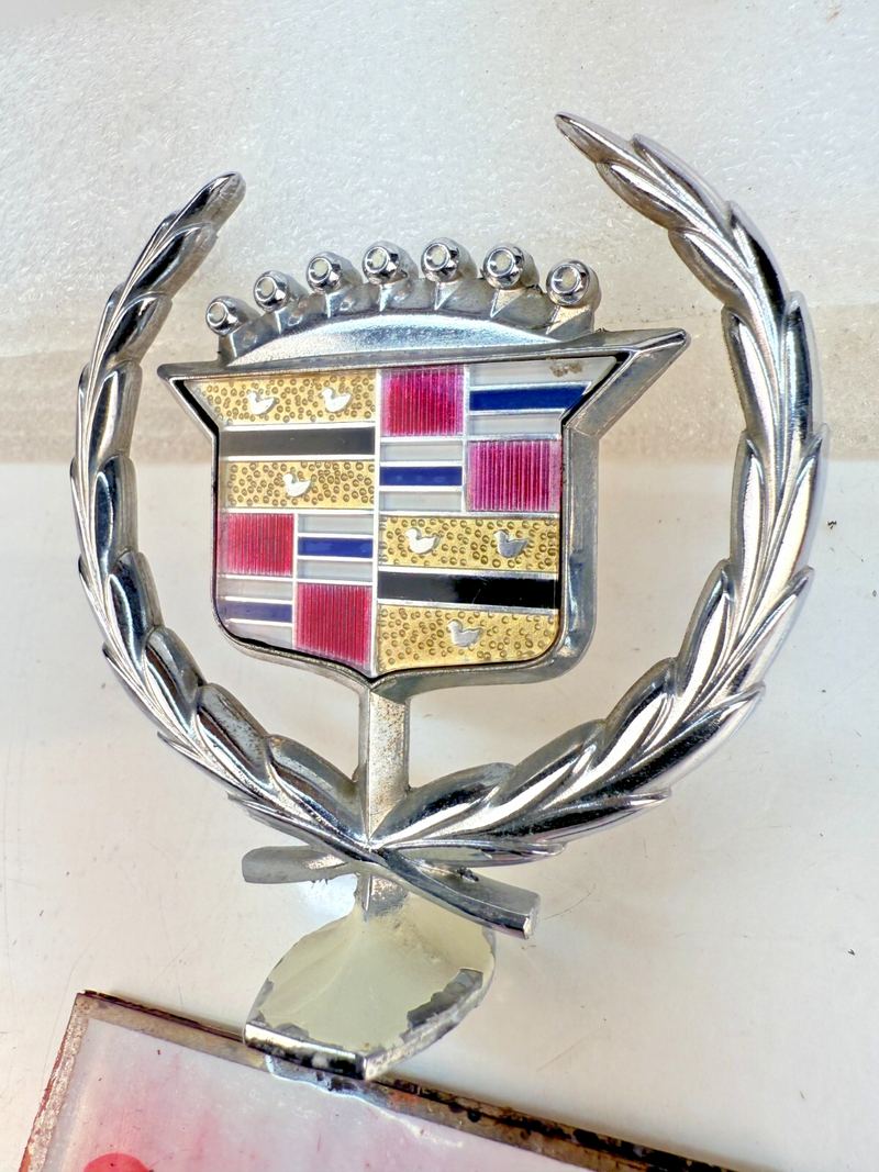 Vintage Cadillac Shield Emblem OEM 1960s 1970s 1980s Hood Ornament B32-282