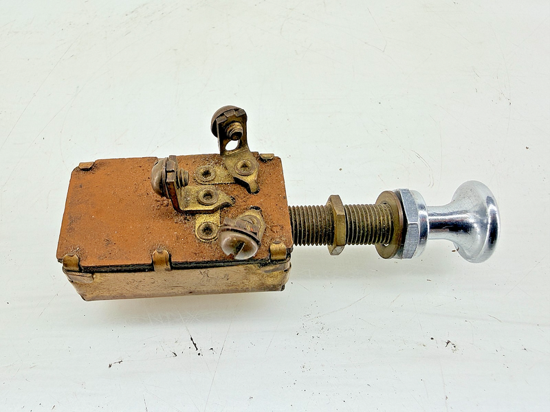 Vintage Push-Pull 3 Way Headlight Switch Chrome Knob 1930s 1940s Ford C67-175