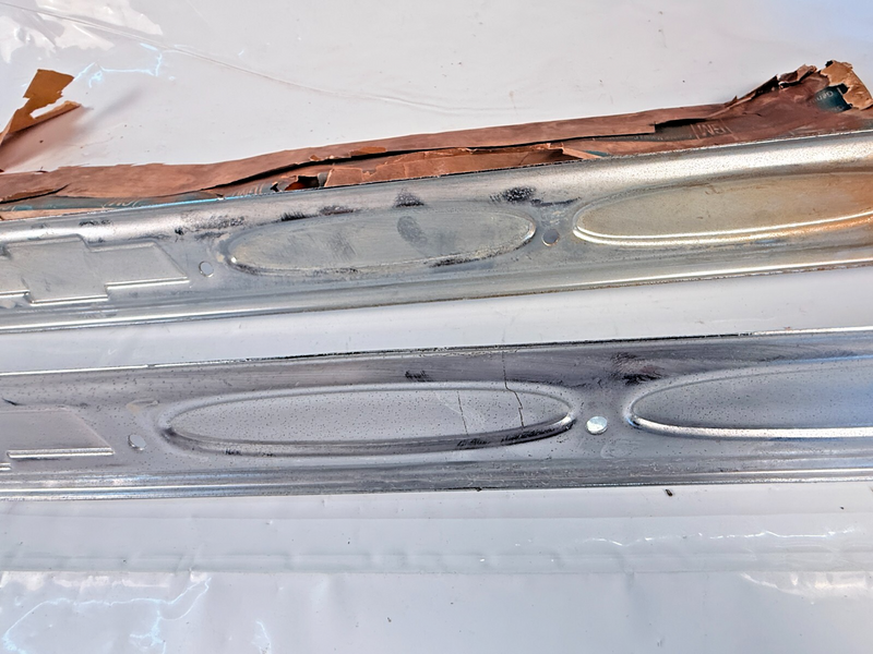 NOS 1960 - 1966 Chevrolet Pickup Ex G10 Pair Front Door Sill Plate 3882418 U3B-6