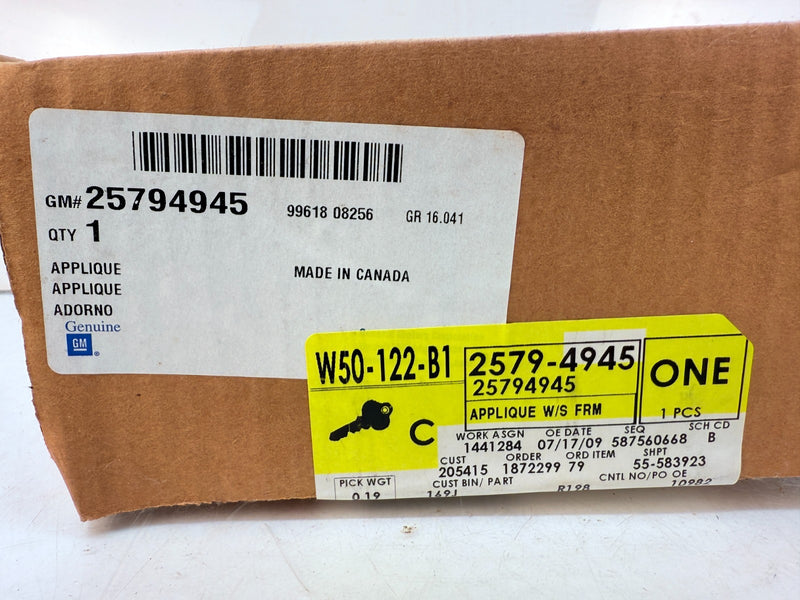 OEM 1996 -2024 EXPRESS SAVANNA LH WINDSHIELD POST APPLIQUE GM 25794945 C29-4