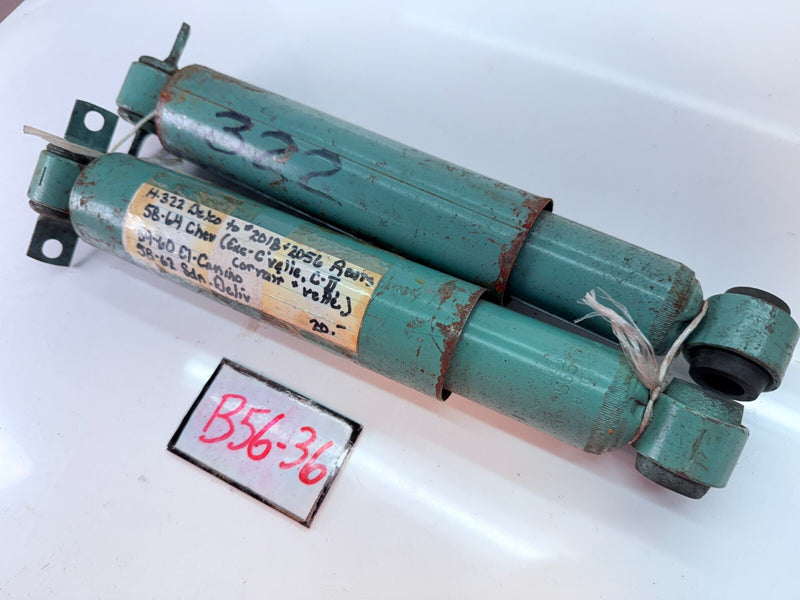NOS Delco GM 1958 - 1964 Chevy El Camino Superide Rear Shocks Pair H-322 B56-36