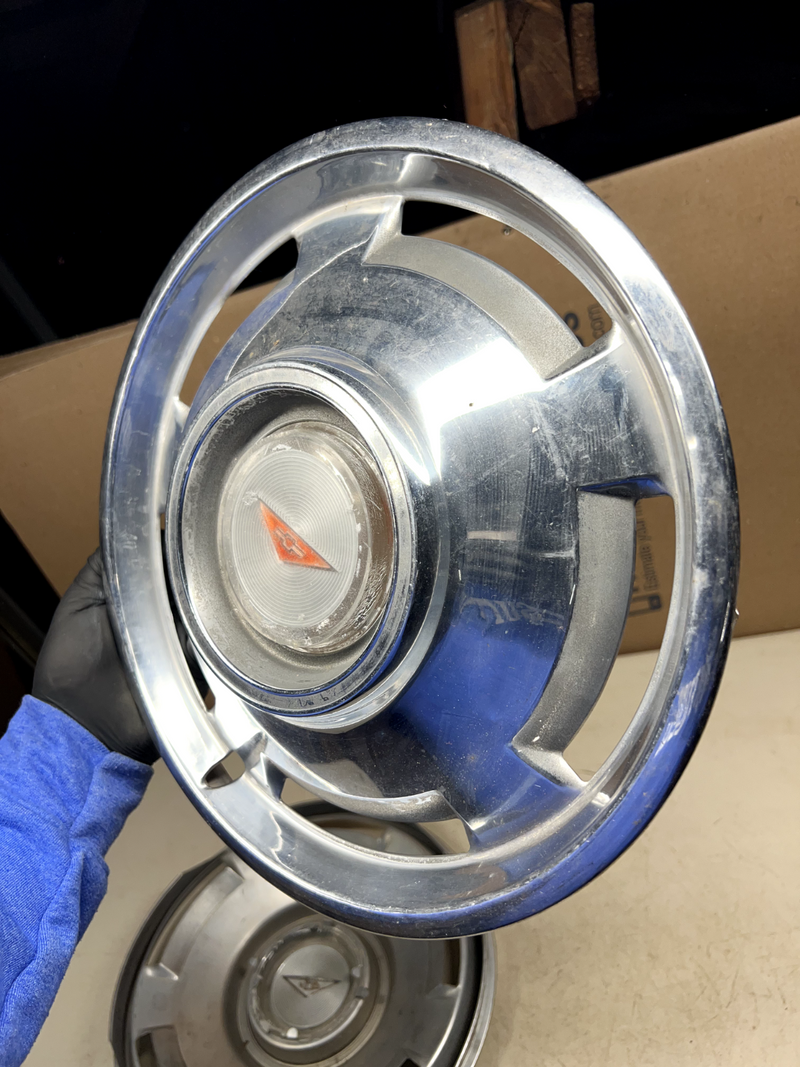 OEM 1965 65 Chevy Corvair Hubcap Rim Hub Cap Wheel Cover PAIR 13" 3962CB40 B40-5
