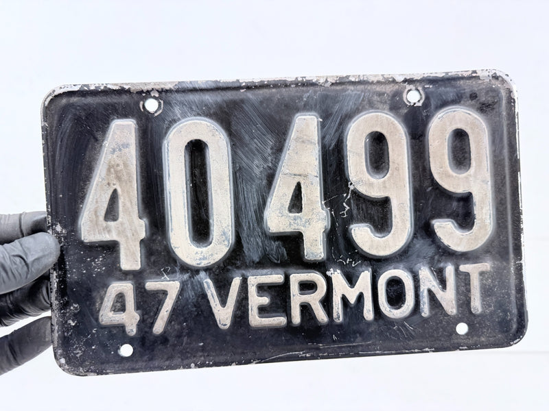Original Paint 1947 VT 40499 Vermont License Plate Garage Sign C47-16