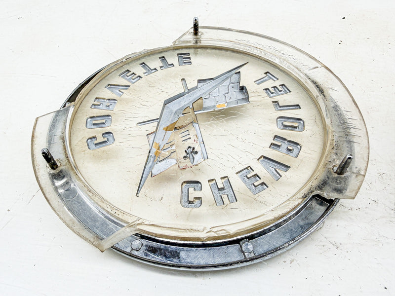 OEM 1958 - 1961 C1 Chevrolet Corvette Gold Front Rear Emblem w/Bezel C79-44