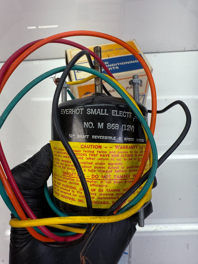 NOS USA EVERHOT M882 BLOWER MOTOR HEATER AC UNDER DASH 12 VOLT ELECTRIC C20-32