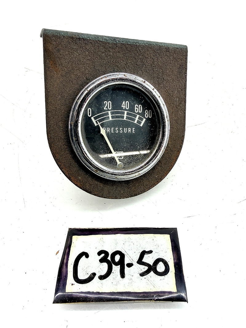 Vintage 1950s Gasser Stewart Warner Pressure Gauge 80 PSI Teardrop Pod C39-50