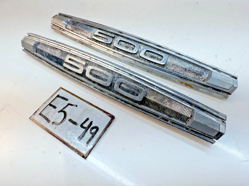 OEM 1967 Ford Fairlane 500 PAIR Quarter Panel Emblems C7OB E5-49